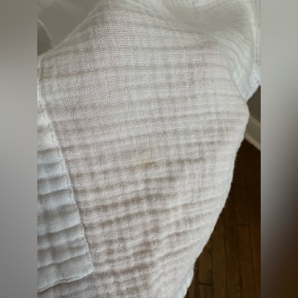 Pure Jill White Textured Cotton Pullover – Size 3X – Beachy Funnel Neck Tunic - Picture 6 of 12